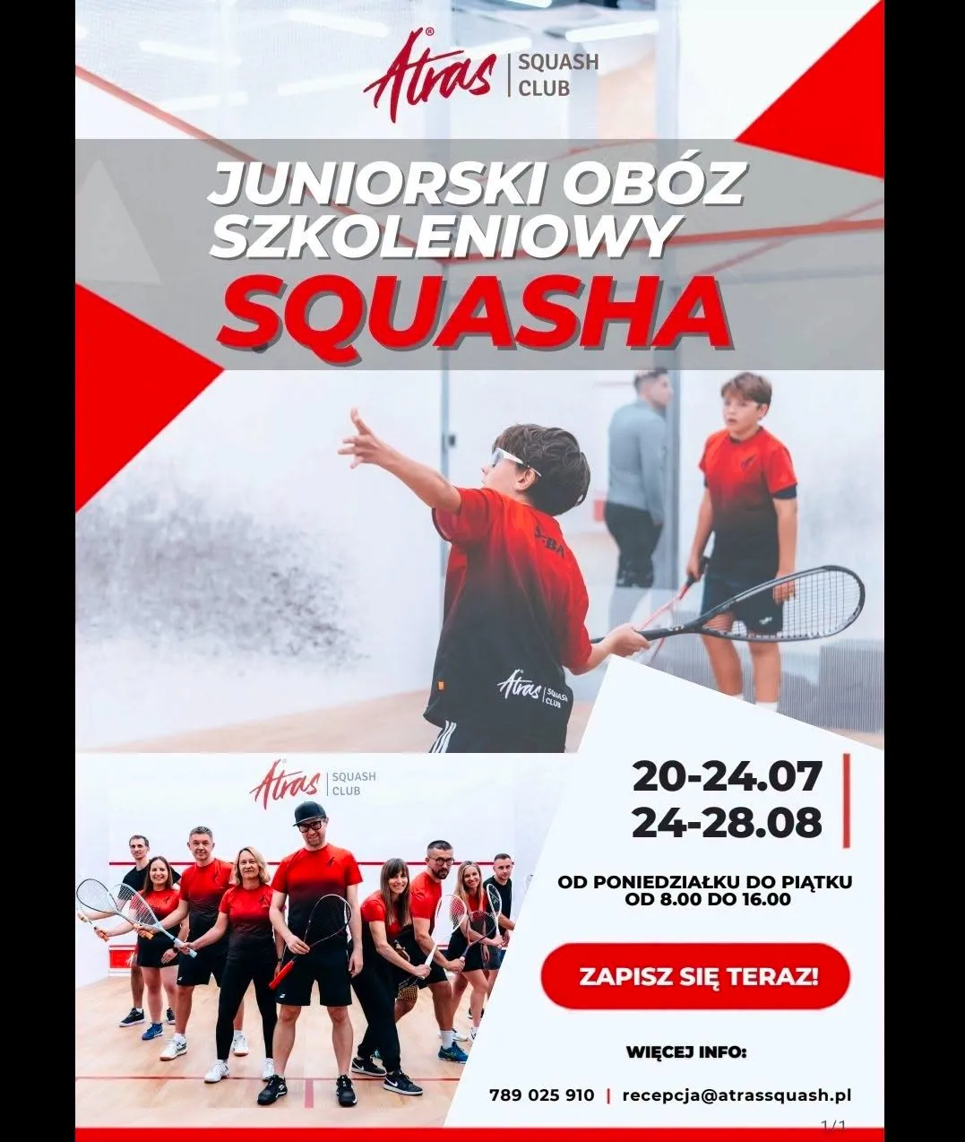 Plakat Wakacyjny obóz szkoleniowy