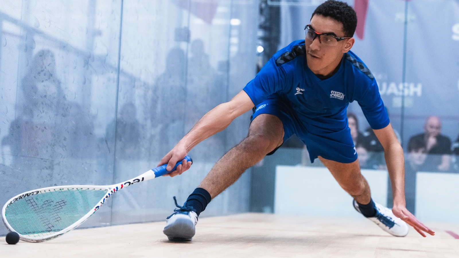 Player in action during the European Junior Squash Championships U19 2026